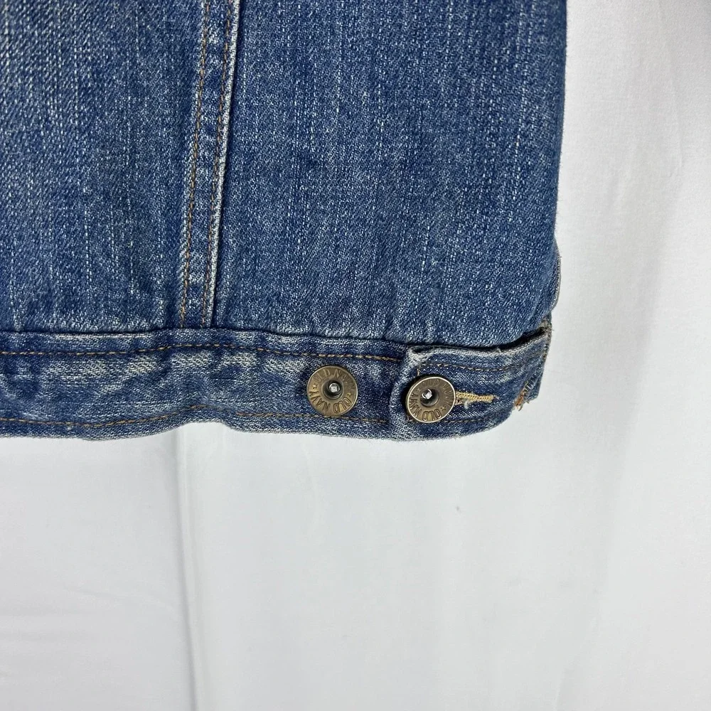 Old Navy Jacket Youth Medium Sherpa Lined Denim Trucker Shearling‎ Collar Warm
